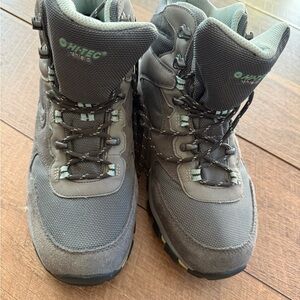 Hi-Tec Gray Hiking Boots with Mint Highlights